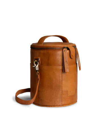 Sac de rangement en cuir pour le tricot Muud Saturn édition limitée - Whisky