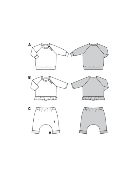 Patrón de camiseta y pantalón elástico - Burda 9312