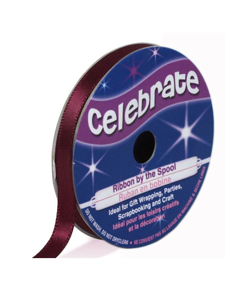 Cinta de satén Celebrate ciruela - 6 mm x 6 metros