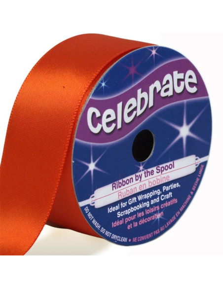 Cinta de satén Celebrate naranja - 25 mm x 4 metros