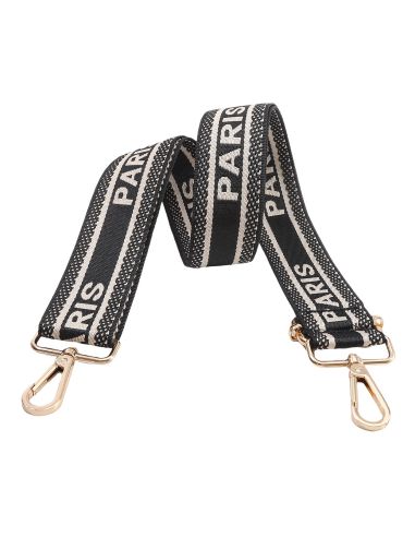 Sangle de sac avec mousquetons Paris - Noir