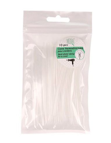 Lot de 10 gaines thermorétractable pour extrémité de cordon - Transparent