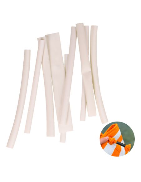 Lot de 10 gaines thermorétractable pour extrémité de cordon - Blanc