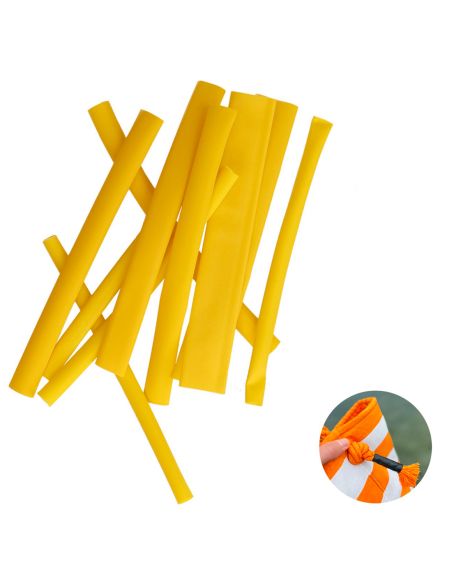 Lot de 10 gaines thermorétractable pour extrémité de cordon - Jaune