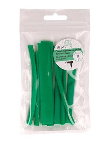 Lot de 10 gaines thermorétractable pour extrémité de cordon - Vert
