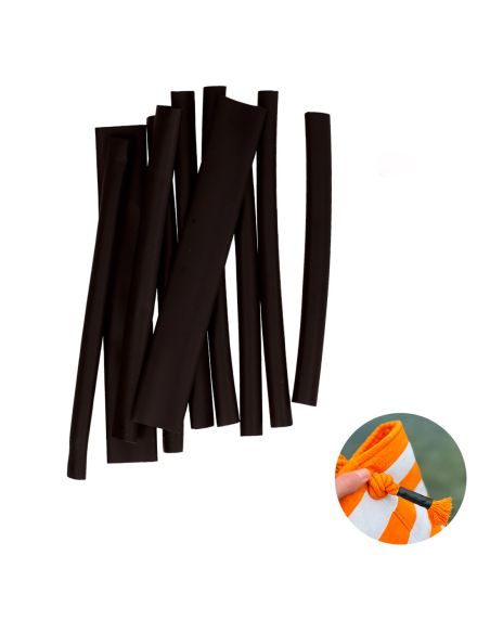 Lot de 10 gaines thermorétractable pour extrémité de cordon - Noir