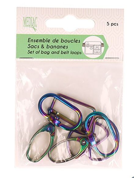 Ensemble de boucles pour sacs & bananes 25 mm - Rainbow