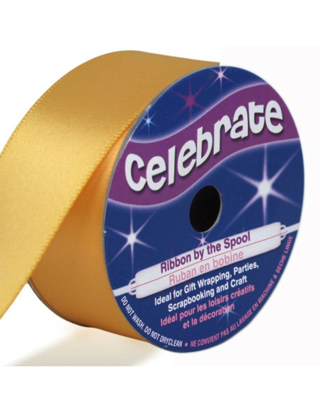 Cinta de satén Celebrate oro - 25 mm x 4 metros