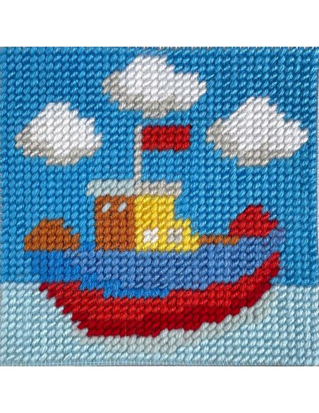 Kit canevas enfant - Bateau