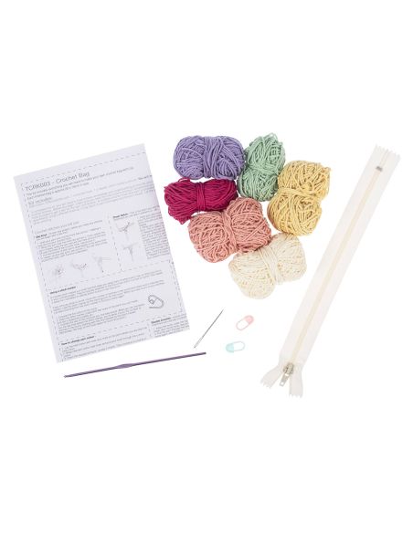 Kit de crochet - Pochette zippée florale