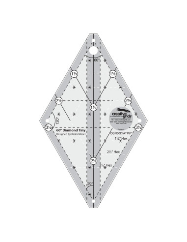Règle Non-Slip 60° Diamond Tiny Creative Grids