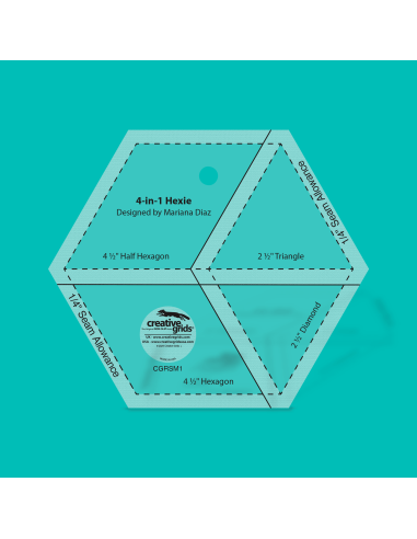 Règle Non-Slip 4-in-1 Hexie Creative Grids