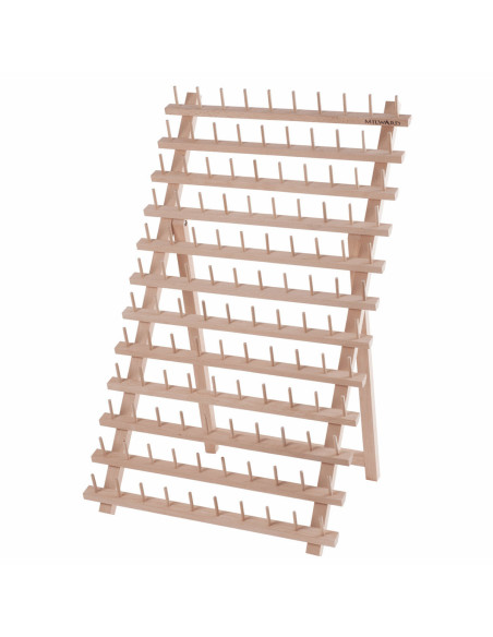 Expositor de madera para 120 carretes de hilo