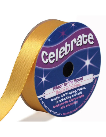 Cinta de satén Celebrate oro - 13 mm x 6 metros