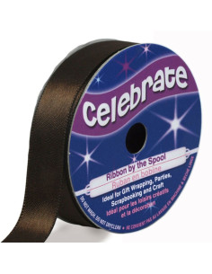Cinta de satén Celebrate chocolate - 13 mm x 6 metros