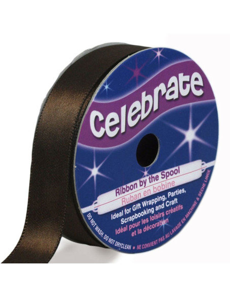 Cinta de satén Celebrate chocolate - 13 mm x 6 metros