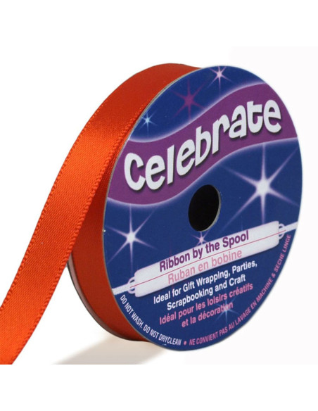 Cinta de satén Celebrate naranja - 9 mm x 6 metros
