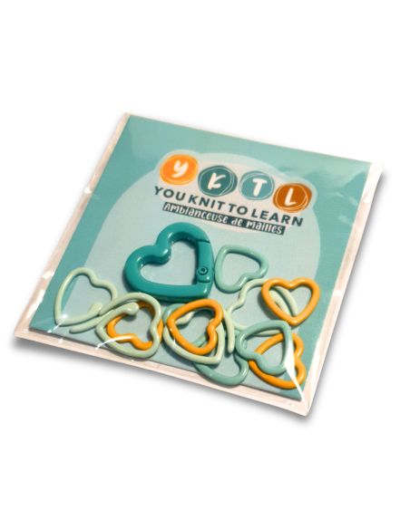 Juego de 12 marcadores de corazones con mosquetón YKTL