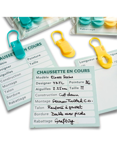 Conjunto de 4 marcadores especiales en curso + 8 tarjetas de Tejido en curso YKTL