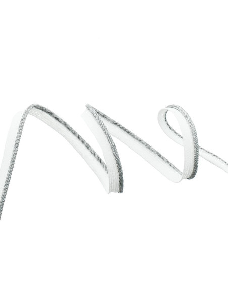 Piping, superando lurex - Plata trama blanca
