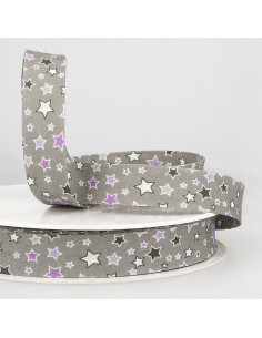Sesgo estrellas - Gris estrellas violeta