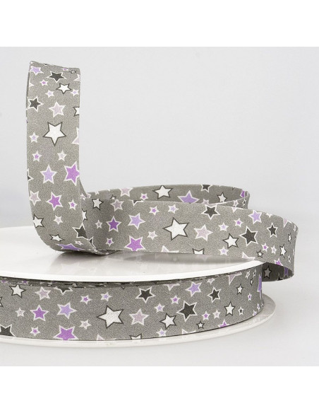 Sesgo estrellas - Gris estrellas violeta
