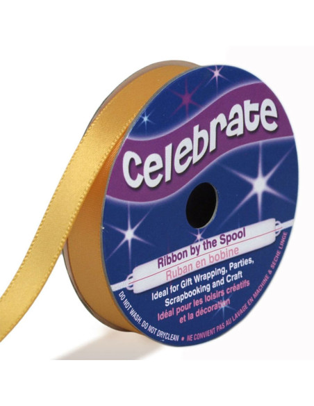 Cinta de satén Celebrate oro - 9 mm x 6 metros