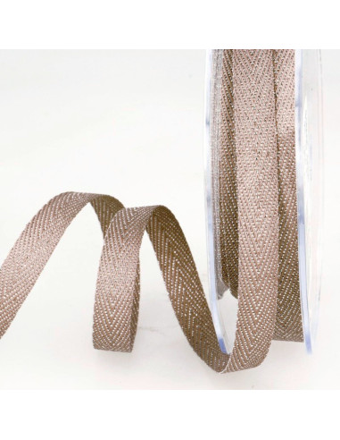 Cinta de sarga metalizada - Beige