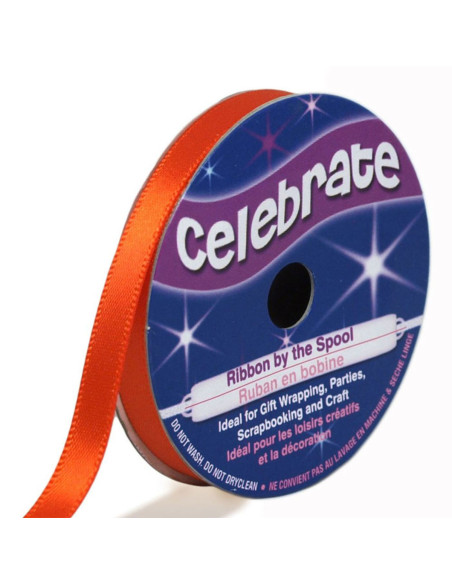 Cinta de satén Celebrate naranja - 6 mm x 6 metros