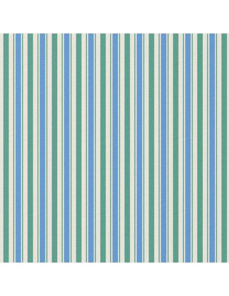 Tissu popeline de coton - Lydia vert et bleu