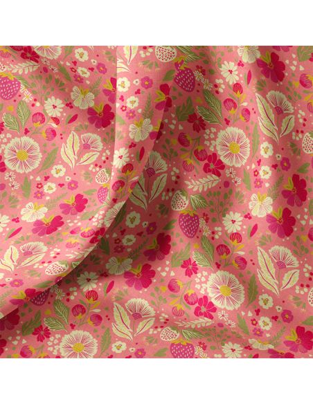 Tissu popeline de coton - Ostac rose