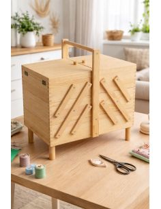 Travailleuse couture en bois avec pieds amovibles Clair 2