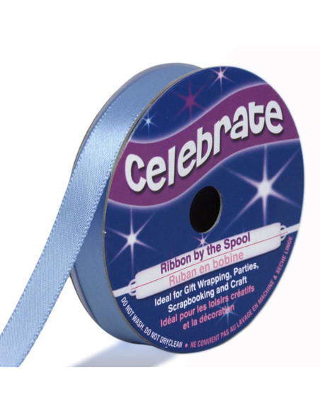 Cinta de satén Celebrate azul - 9 mm x 6 metros