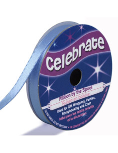 Cinta de satén Celebrate azul - 6 mm x 6 metros