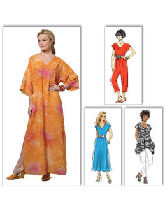Patrón de blusa, vestido, caftán, mono y pantalón - Butterick 5652