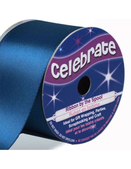 Cinta de satén Celebrate azul marino - 38 mm x 4 metros
