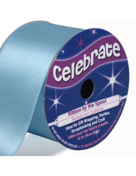 Cinta de satén Celebrate azul cielo - 38 mm x 4 metros
