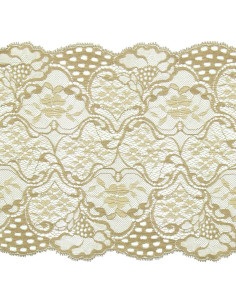 Encaje elástico de gran anchura - Beige