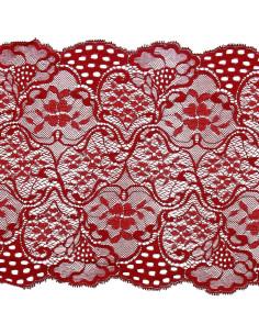 Encaje elástico de gran anchura - Rojo