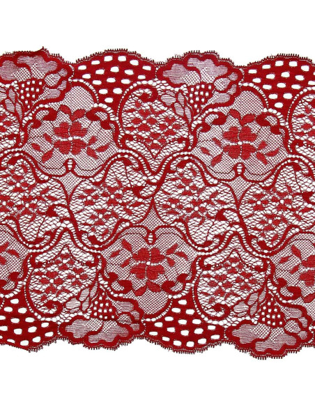 Encaje elástico de gran anchura - Rojo