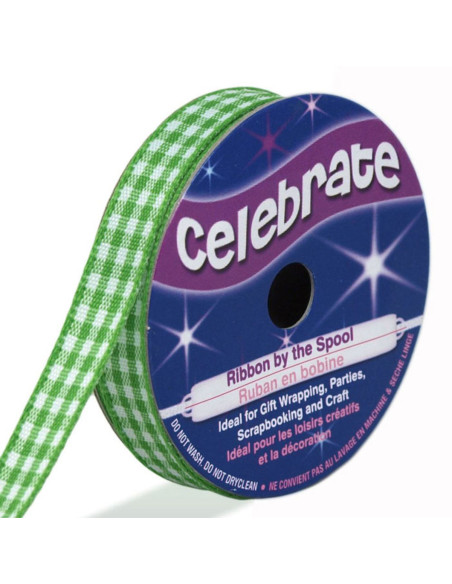 Cinta Vichy Celebrate verde - 9 mm x 5 metros