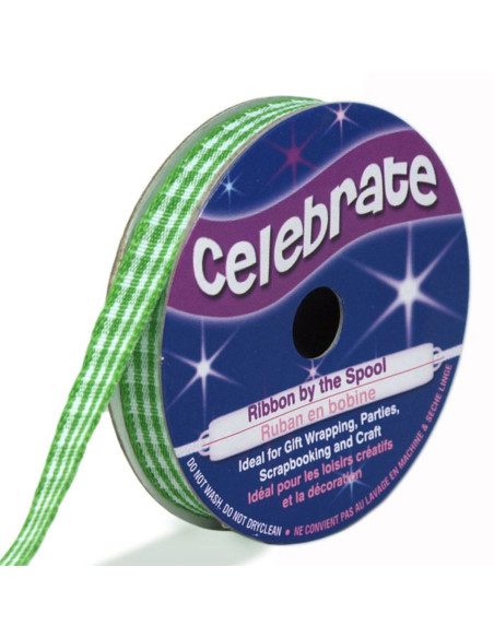 Cinta Vichy Celebrate verde - 6 mm x 5 metros