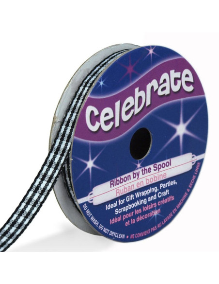 Cinta Vichy Celebrate negra - 6 mm x 5 metros