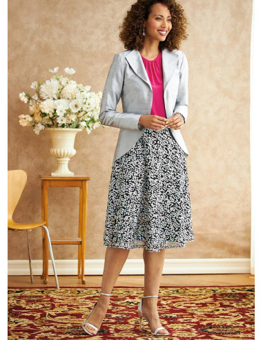 Patrón de chaqueta, vestido, blusa, falda y pantalón - Butterick 6718