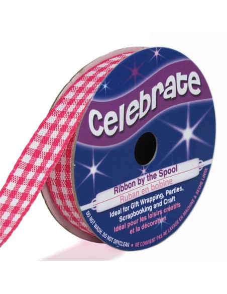 Cinta Vichy Celebrate fucsia -15 mm x 4 metros