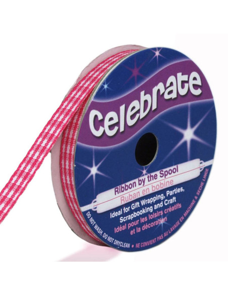 Cinta Vichy Celebrate fucsia - 6 mm x 5 metros