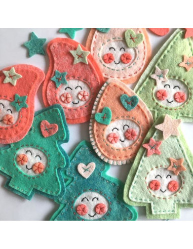 Kit de fieltro de Navidad kawaii