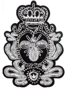 Blason à coudre abeille - Argent