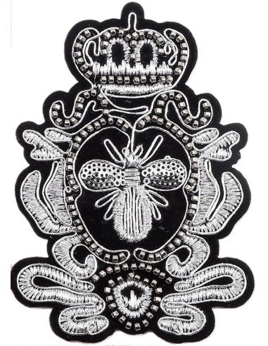 Blason à coudre abeille - Argent