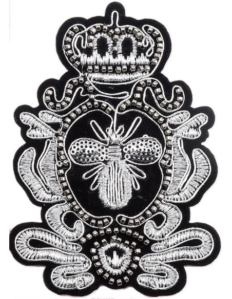 Blason à coudre abeille - Argent